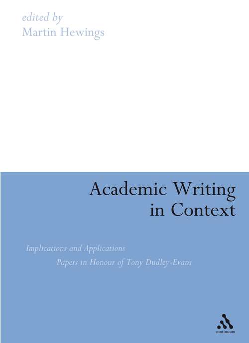Book cover of Academic Writing in Context: Implications and Applications