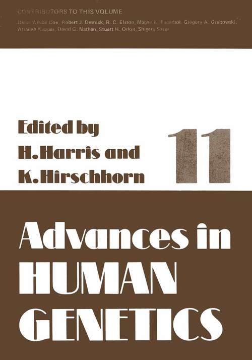 Book cover of Advances in Human Genetics 11 (1981) (Advances in Human Genetics #11)