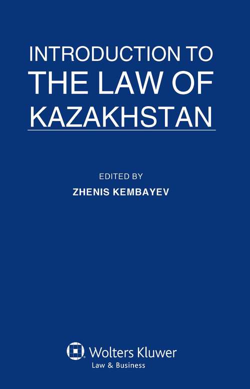Book cover of Introduction to the Law of Kazakhstan