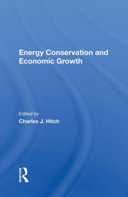 Book cover of Energy Conservation And Economic Growth