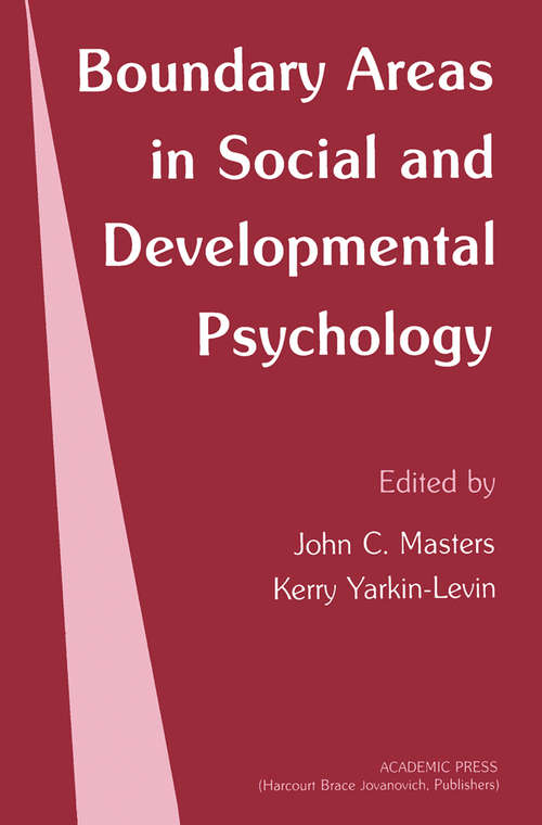 Book cover of Boundary Areas in Social and Developmental Psychology