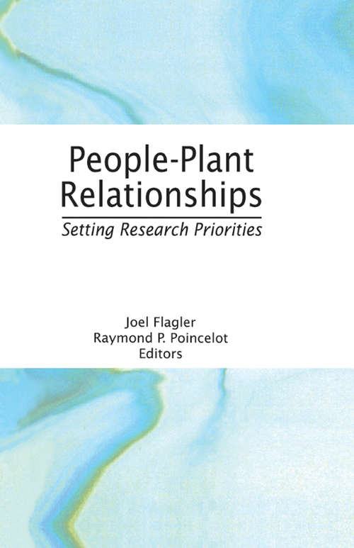 Book cover of People-Plant Relationships: Setting Research Priorities