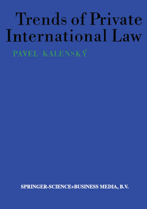 Book cover of Trends of Private International Law (1971)