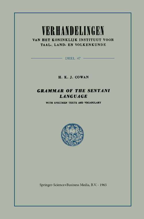 Book cover of Grammar of the Sentani Language: With Specimen Texts and Vocabulary (1965) (Verhandelingen van het Koninklijk Instituut voor Taal-, Land- en Volkenkunde)