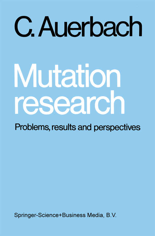 Book cover of Mutation research: Problems, results and perspectives (1976)