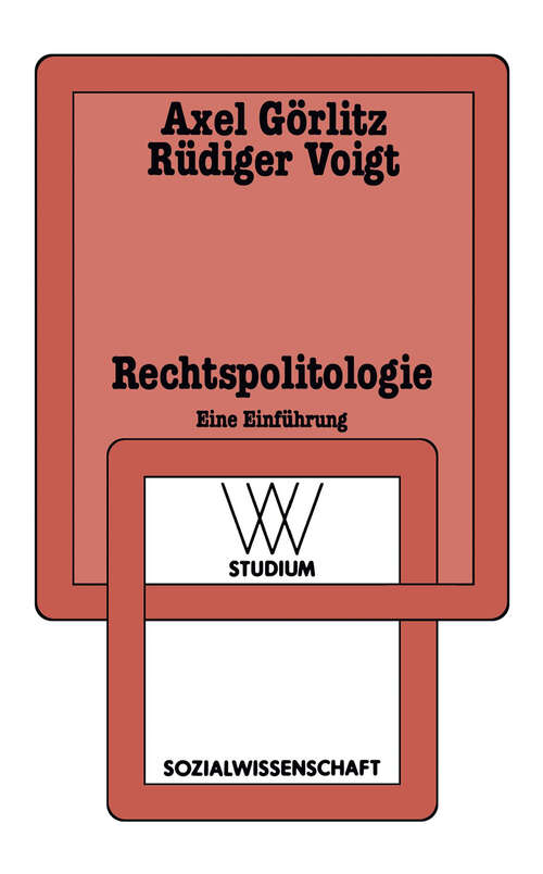 Book cover of Rechtspolitologie: Eine Einführung (1985) (wv studium #130)