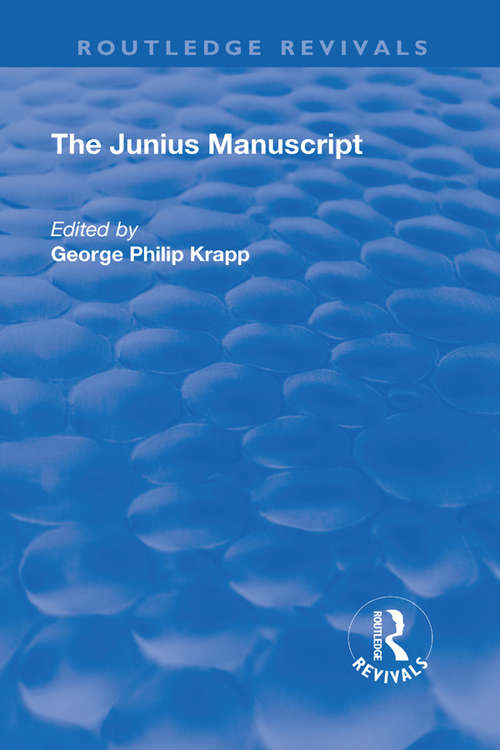 Book cover of Revival: The Junius Manuscript (Routledge Revivals)