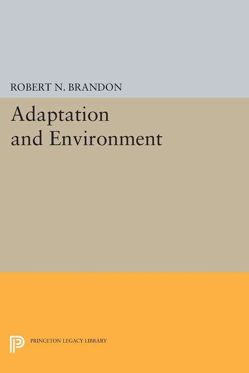 Book cover of Adaptation and Environment (PDF)