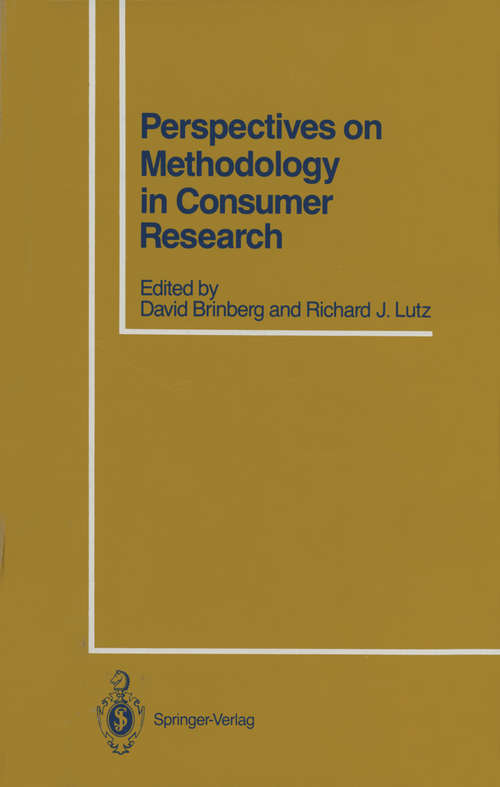 Book cover of Perspectives on Methodology in Consumer Research (1986)