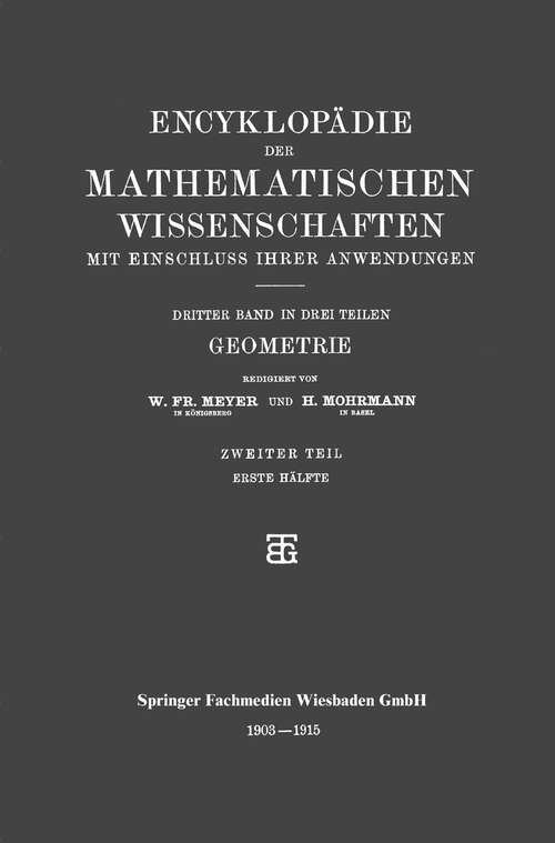 Book cover of Geometrie (1921)