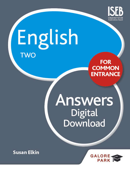 Book cover of English for Common Entrance Two Answers