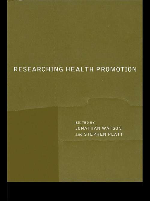 Book cover of Researching Health Promotion