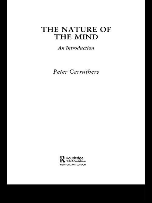 Book cover of The Nature of the Mind: An Introduction