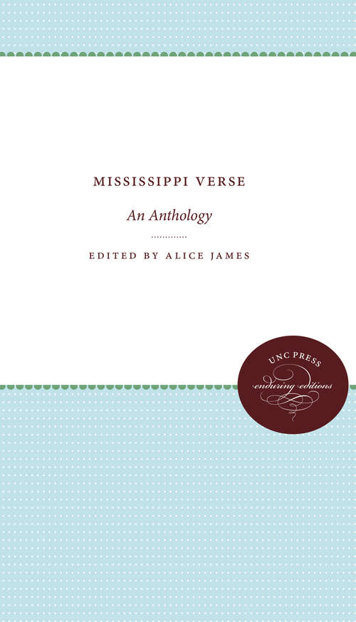 Book cover of Mississippi Verse: An Anthology