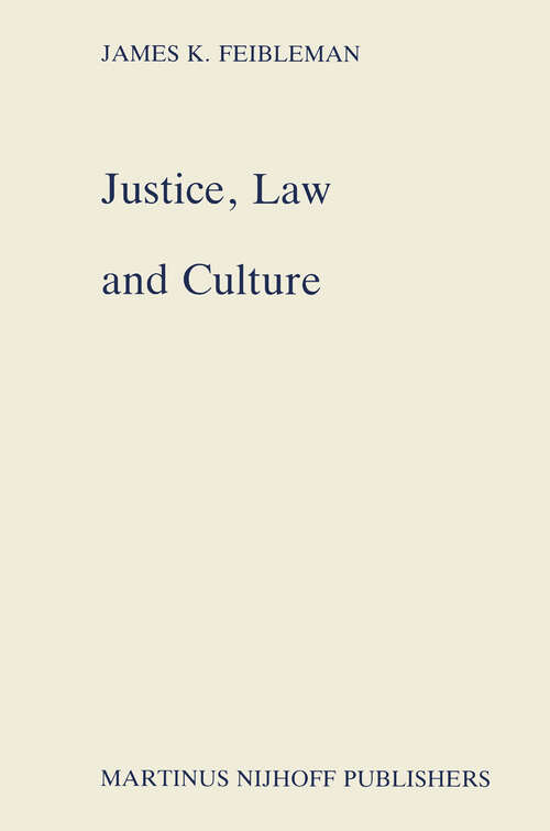 Book cover of Justice, Law and Culture (1985)