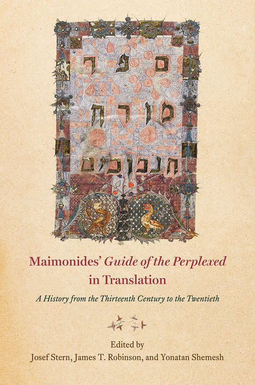 Book cover of Maimonides' "Guide of the Perplexed" in Translation: A History from the Thirteenth Century to the Twentieth