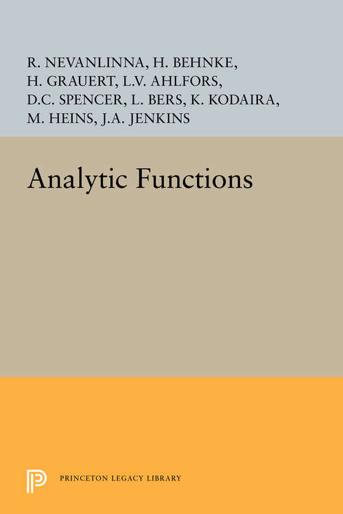 Book cover of Analytic Functions (PDF)