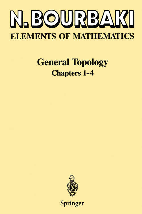 Book cover of General Topology: Chapters 1–4 (1995)