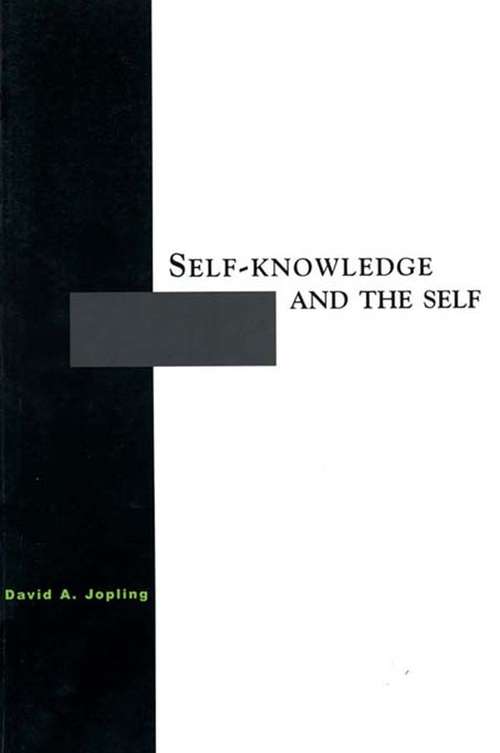 Book cover of Self-Knowledge and the Self