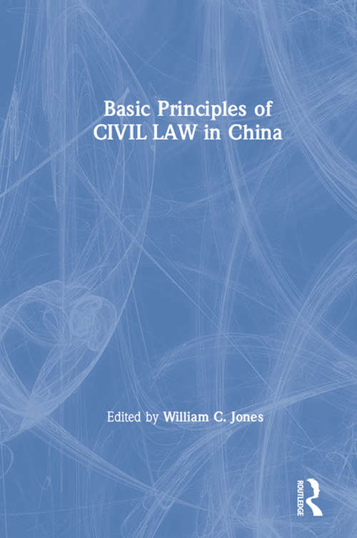 Book cover of Basic Principles of Civil Law in China