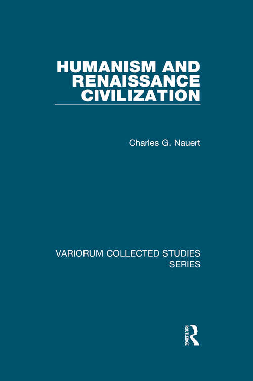 Book cover of Humanism and Renaissance Civilization