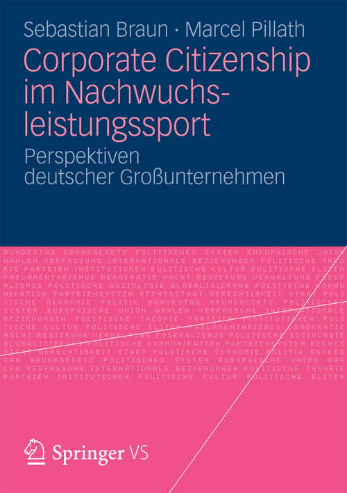 Book cover of Corporate Citizenship im Nachwuchsleistungssport: Perspektiven deutscher Großunternehmen (2013)
