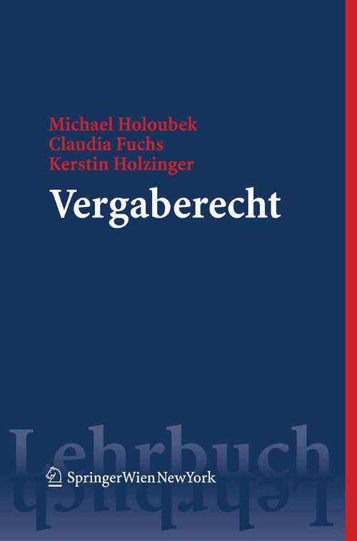 Book cover of Vergaberecht (2009) (Springers Kurzlehrbücher der Rechtswissenschaft)