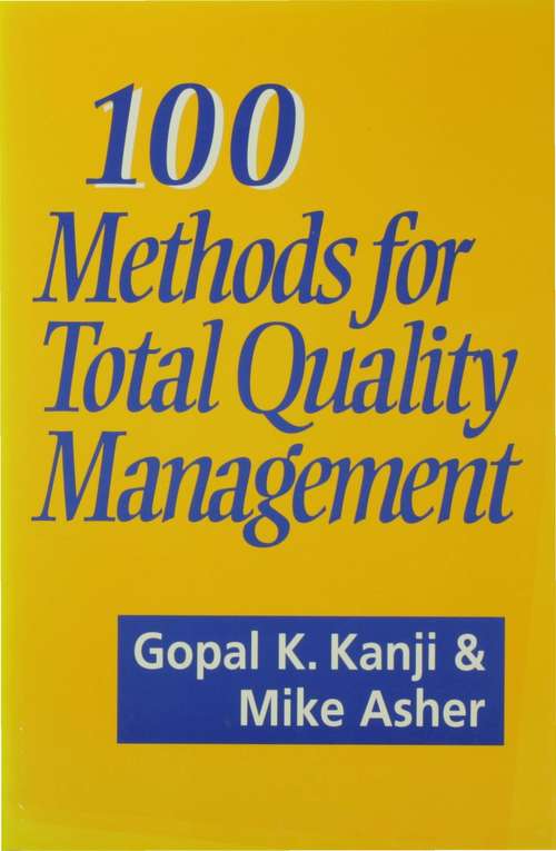 Book cover of 100 Methods for Total Quality Management