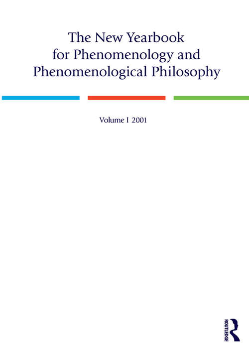 Book cover of The New Yearbook for Phenomenology and Phenomenological Philosophy: Volume 1