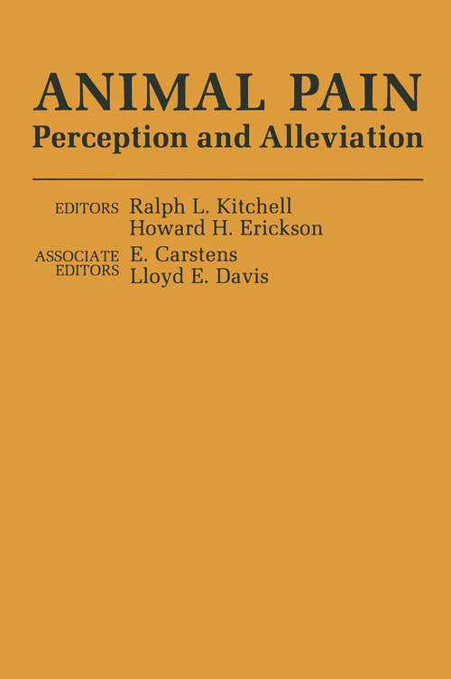 Book cover of Animal Pain: Perception and Alleviation (1983)
