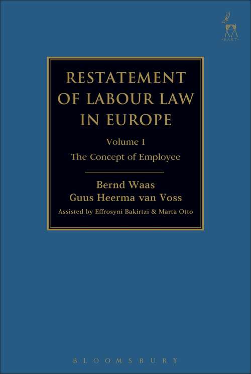 Book cover of Restatement of Labour Law in Europe: Vol I: The Concept of Employee