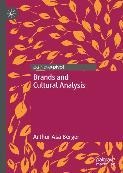 Book cover of Brands and Cultural Analysis (1st ed. 2019)