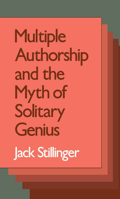 Book cover of Multiple Authorship and the Myth of Solitary Genius