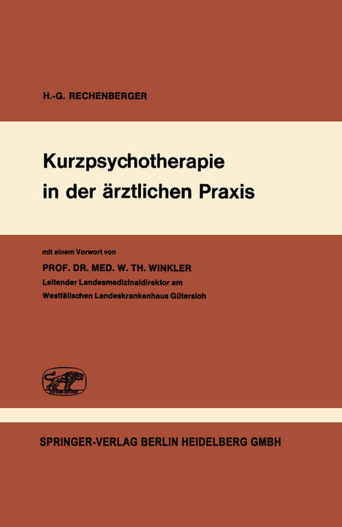 Book cover of Kurzpsychotherapie in der ärztlichen Praxis (1974)
