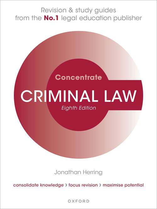 Book cover of Criminal Law Concentrate (PDF): Law Revision and Study Guide (8th)