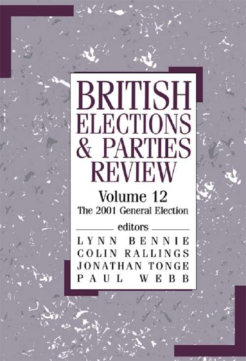 Book cover of British Elections & Parties Review: The 2001 General Election