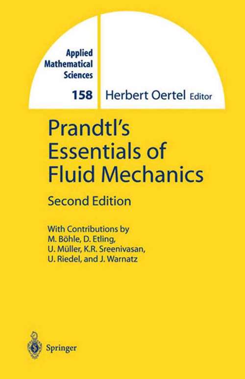 Book cover of Prandtl’s Essentials of Fluid Mechanics (2nd ed. 2004) (Applied Mathematical Sciences #158)
