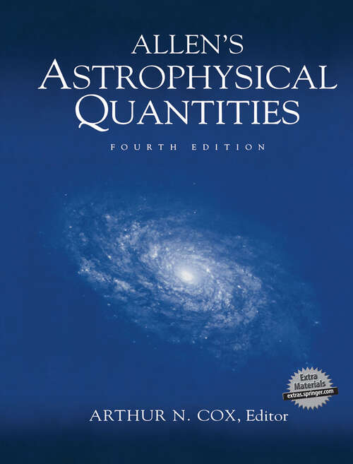 Book cover of Allen’s Astrophysical Quantities (4th ed. 2002)