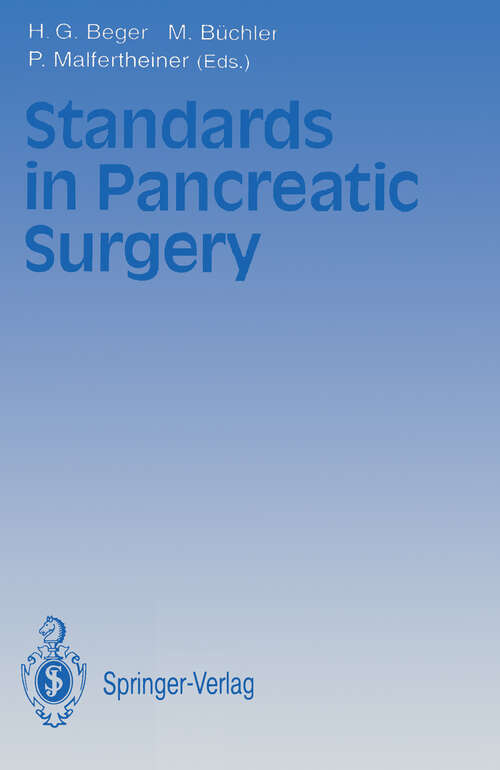 Book cover of Standards in Pancreatic Surgery (1993)