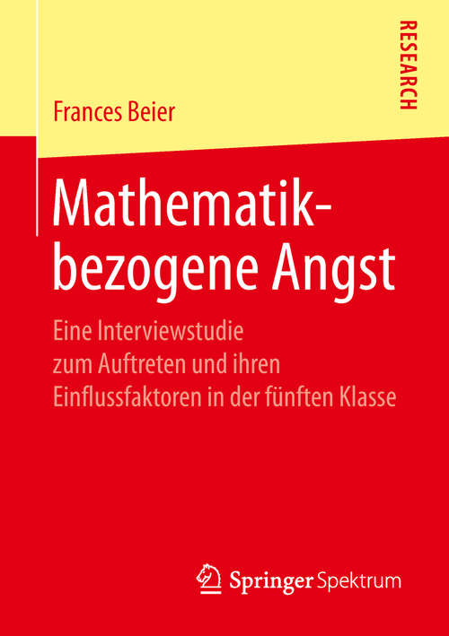 Book cover of Mathematikbezogene Angst