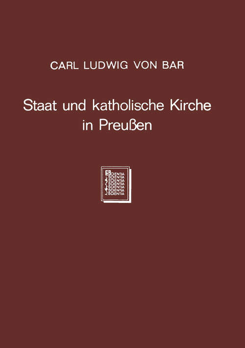 Book cover of Staat und katholische Kirche in Preußen (1883)