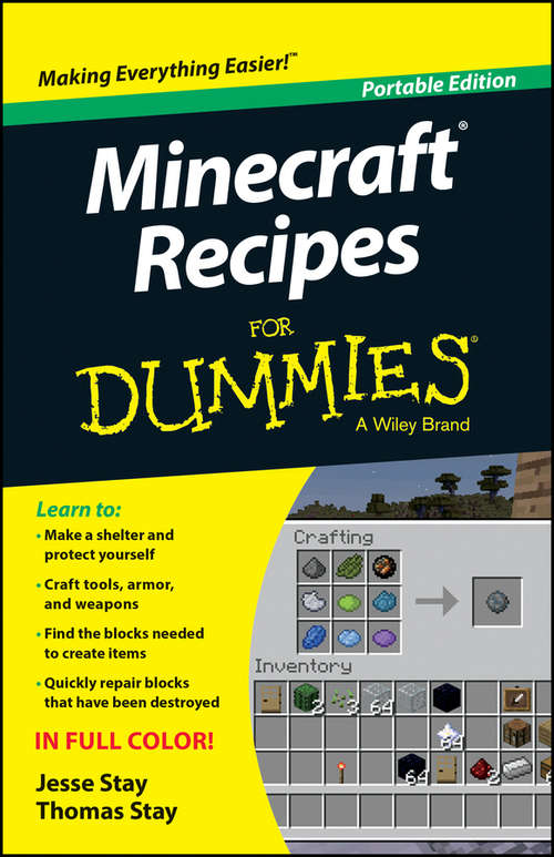 Book cover of Minecraft Recipes For Dummies (Portable Edition)