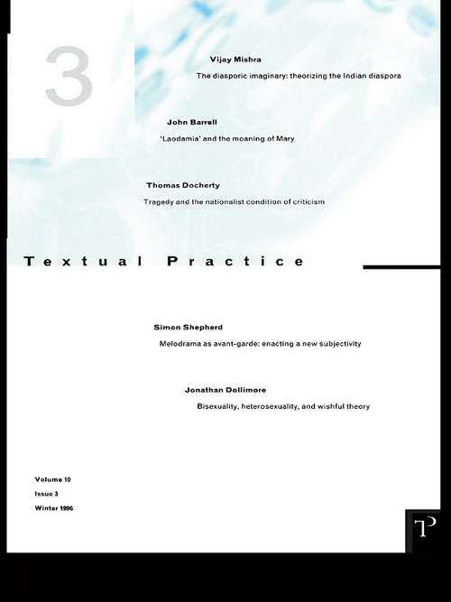 Book cover of Textual Practice 10.3