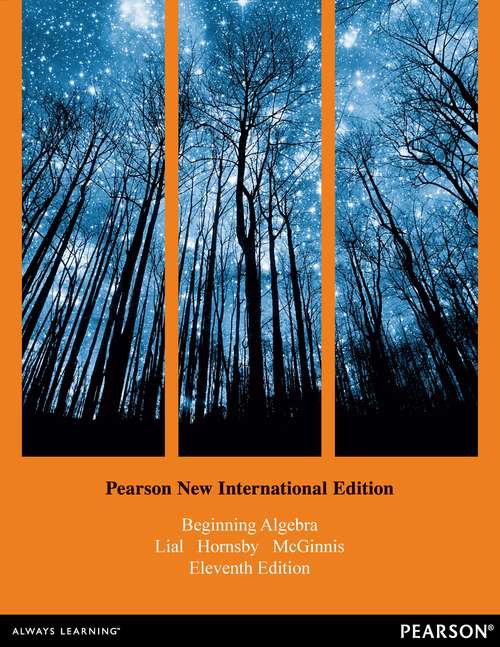 Book cover of Beginning Algebra: Pearson New International Edition