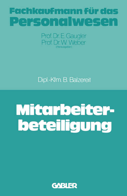 Book cover of Mitarbeiterbeteiligung (1979)