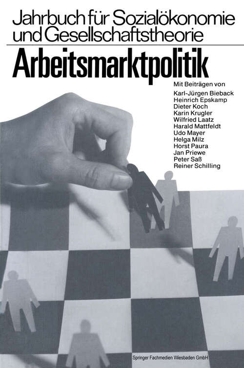 Book cover of Arbeitsmarktpolitik (1978)