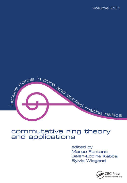 Book cover of Commutative Ring Theory and Applications