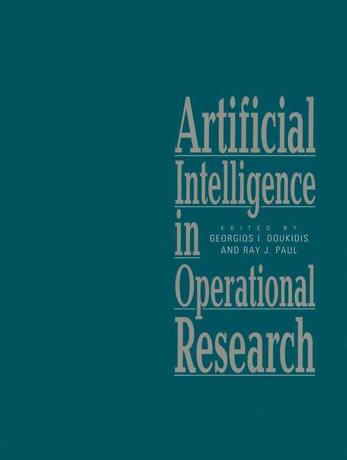Book cover of Artificial Intelligence in Operational Research: (pdf) (1st ed. 1992)