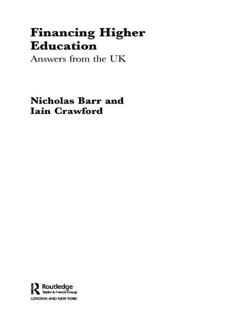 Book cover of Financing Higher Education: Answers from the UK