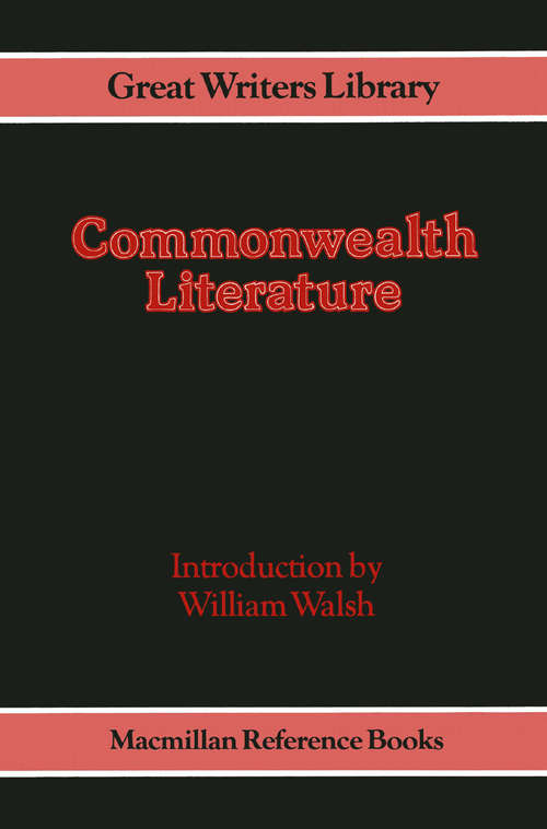 Book cover of Commonwealth Literature: (pdf) (1st ed. 1979)